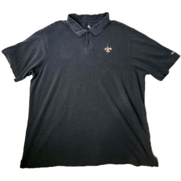 Reebok Other - Reebok NFL New Orleans Saints Mens XL Short Sleeve Black Polo Shirt Extra Large